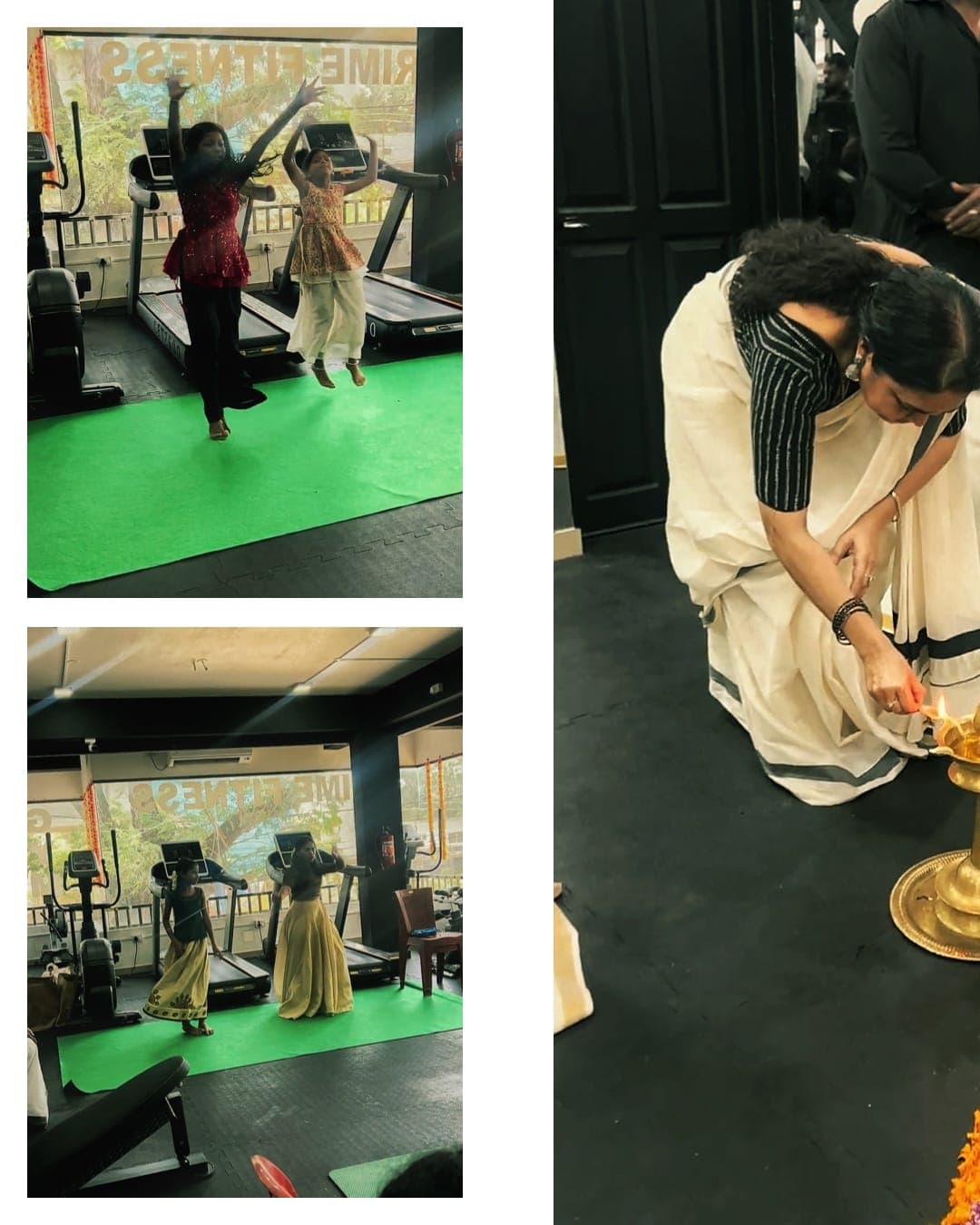 Members dancing on the training floor during the Onam celebration