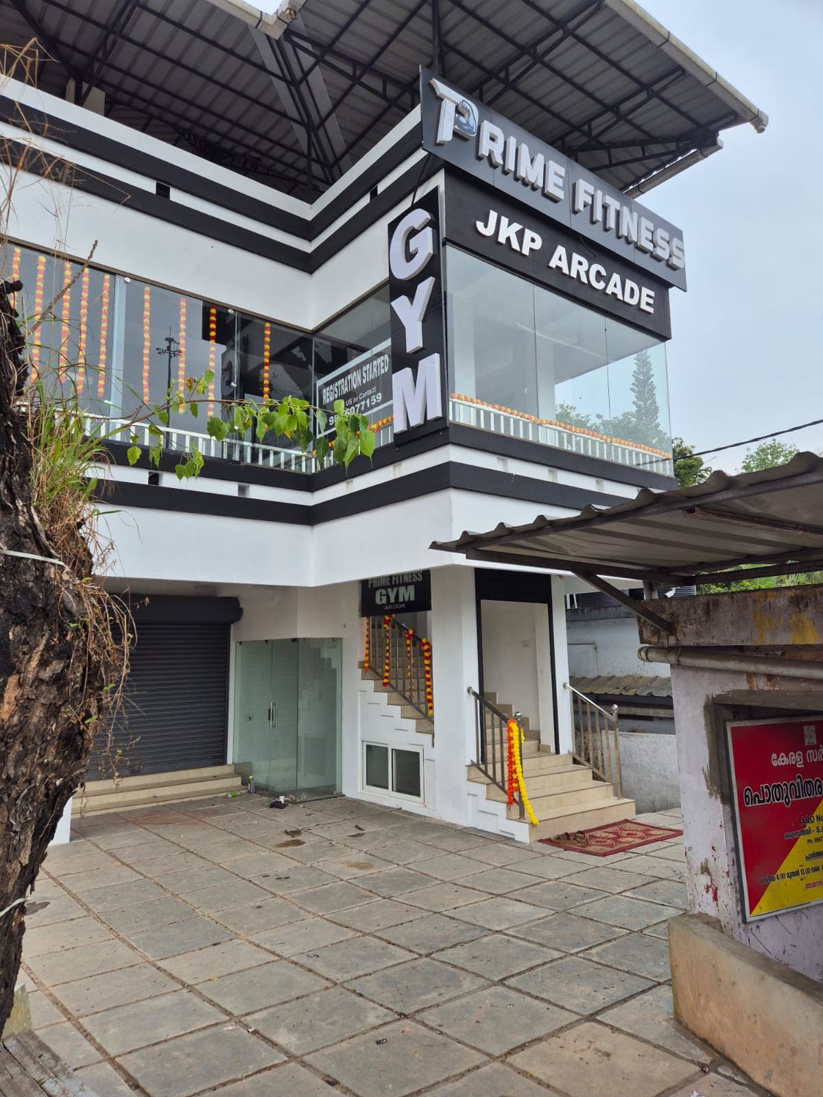 Prime Fitness Aroor gym exterior at JKP Arcade, Aroor Bypass Junction